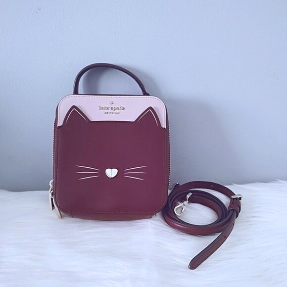 Kate Spade Meow Daisy cat crossbody 2-way bag EUC - Picture 7 of 9